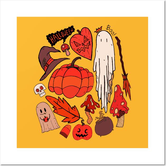 Halloween vibes 1 Wall Art by Swadeillustrations